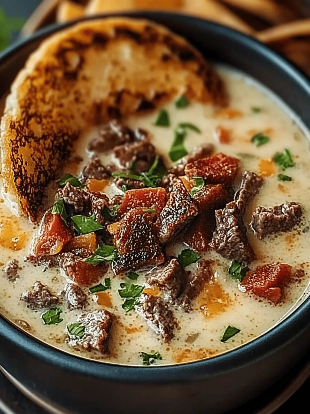 Philly Cheesesteak Soup