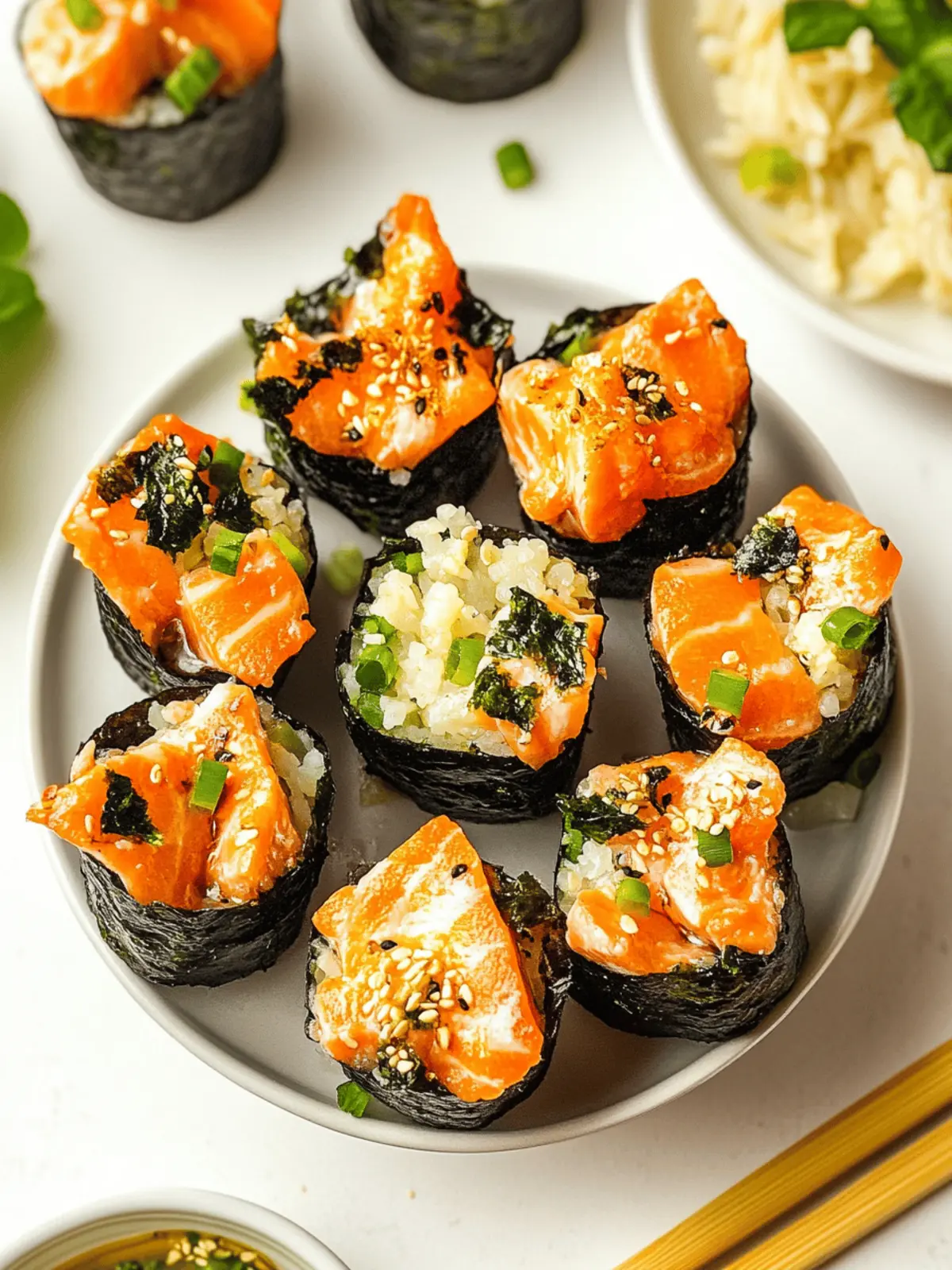 Baked Salmon Sushi Cups