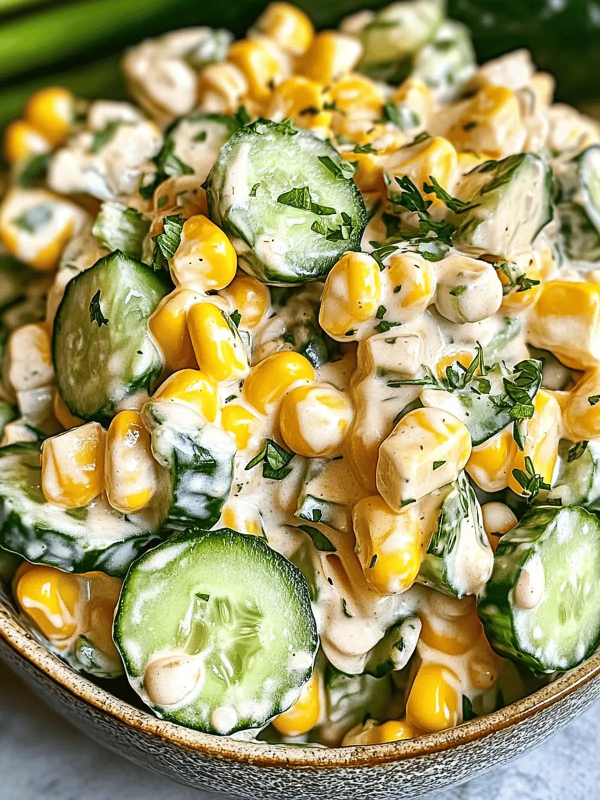 Street Corn Creamy Cucumber Salad