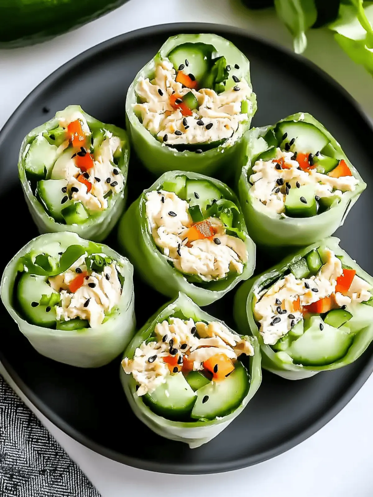 Chicken Salad Cucumber Roll Ups