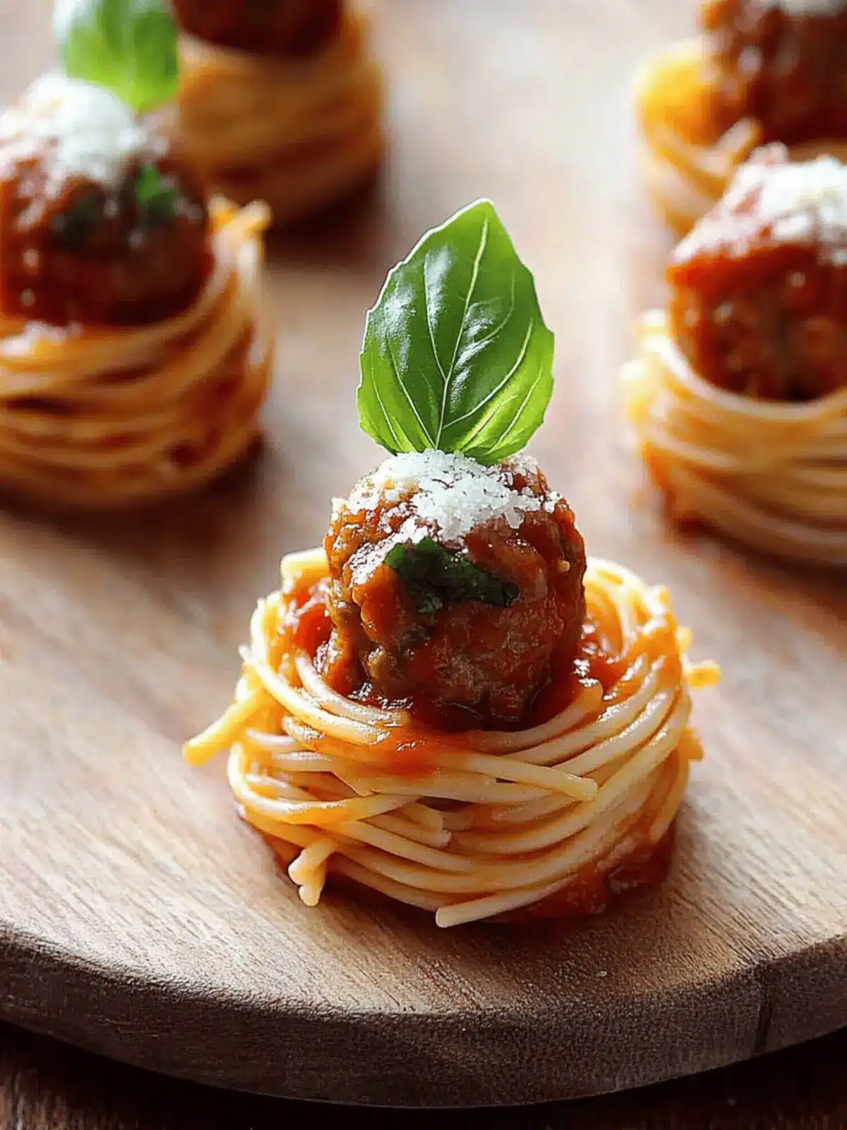 Mini Spaghetti and Meatball Bites