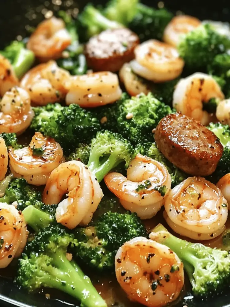 Garlic Butter Shrimp Sausage and Broccoli