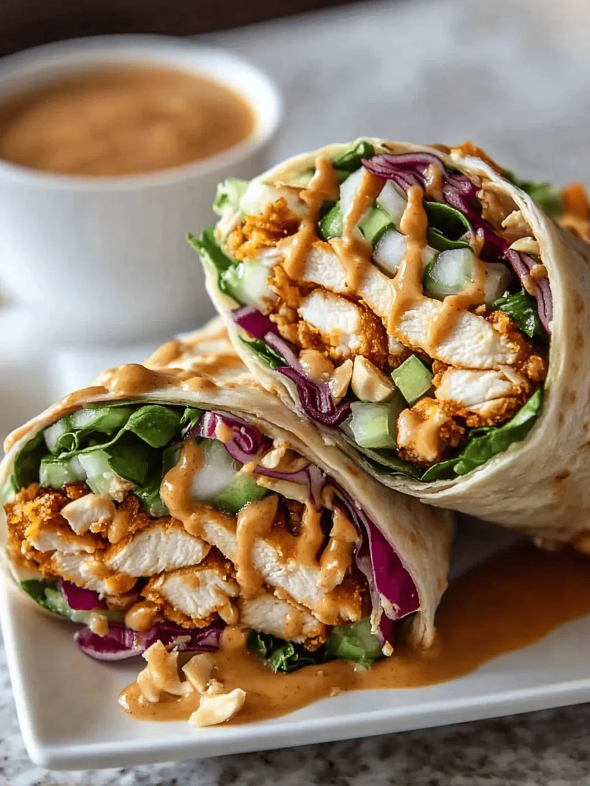 Thai Peanut Chicken Wraps