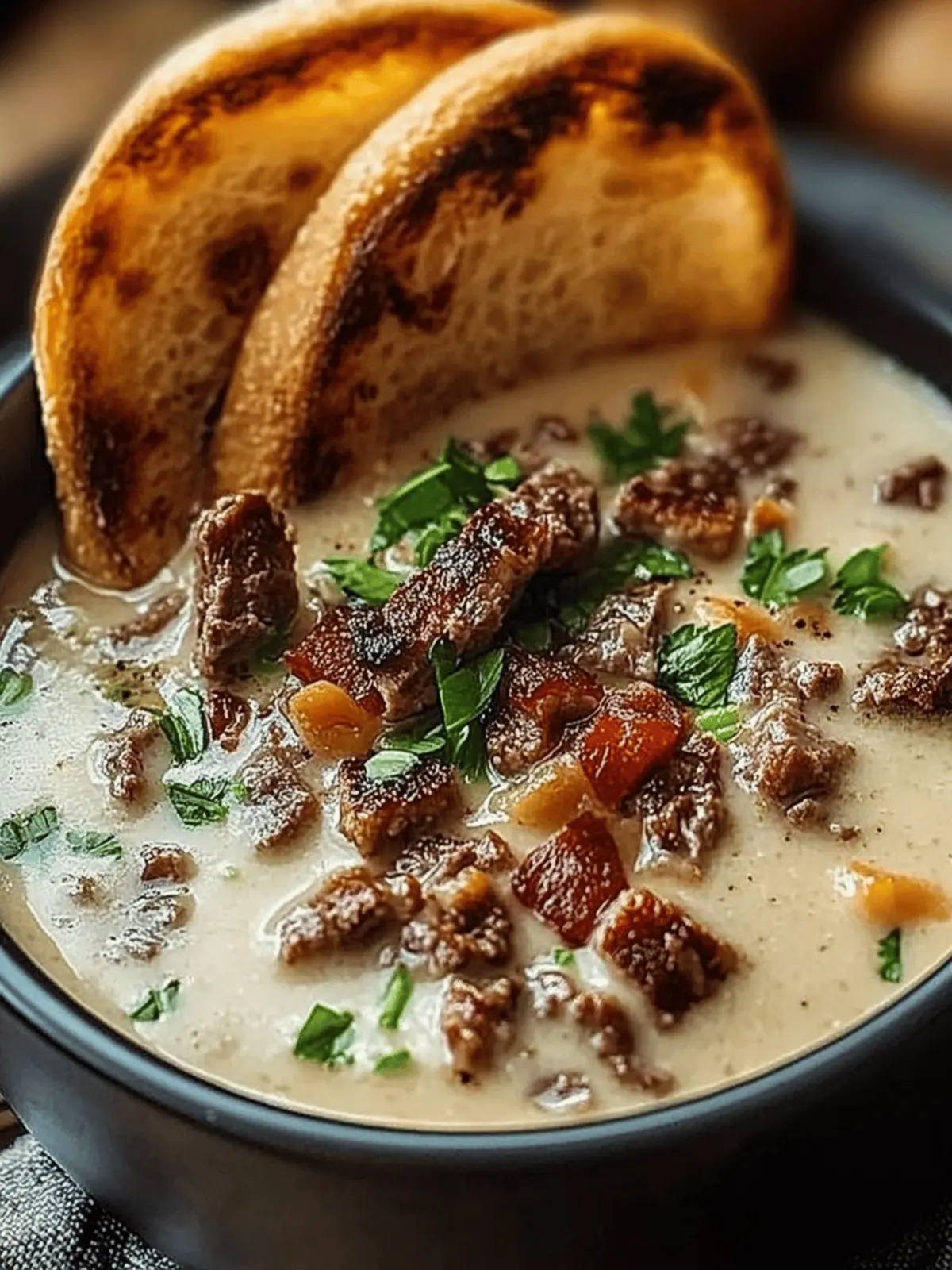 Philly Cheesesteak Soup