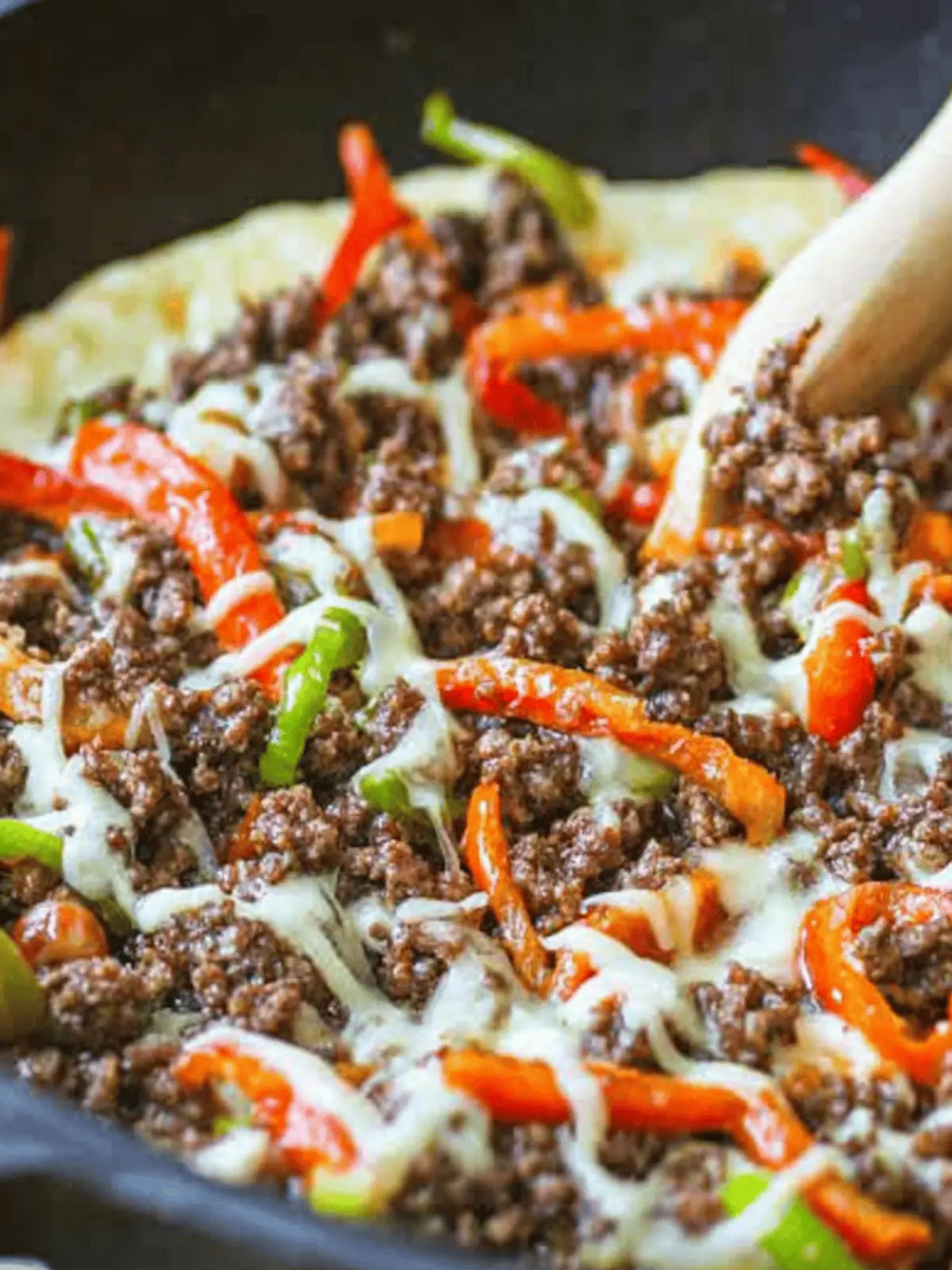 Low Carb Cheesesteak Ground Beef