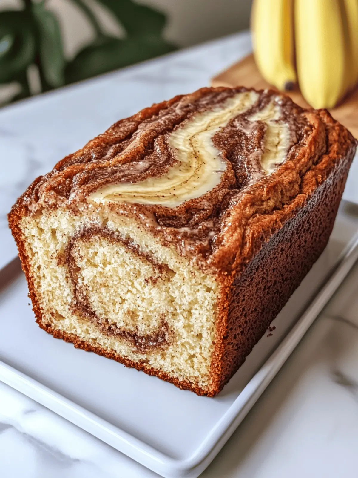 Cream Cheese Cinnamon Swirl Banana Bread