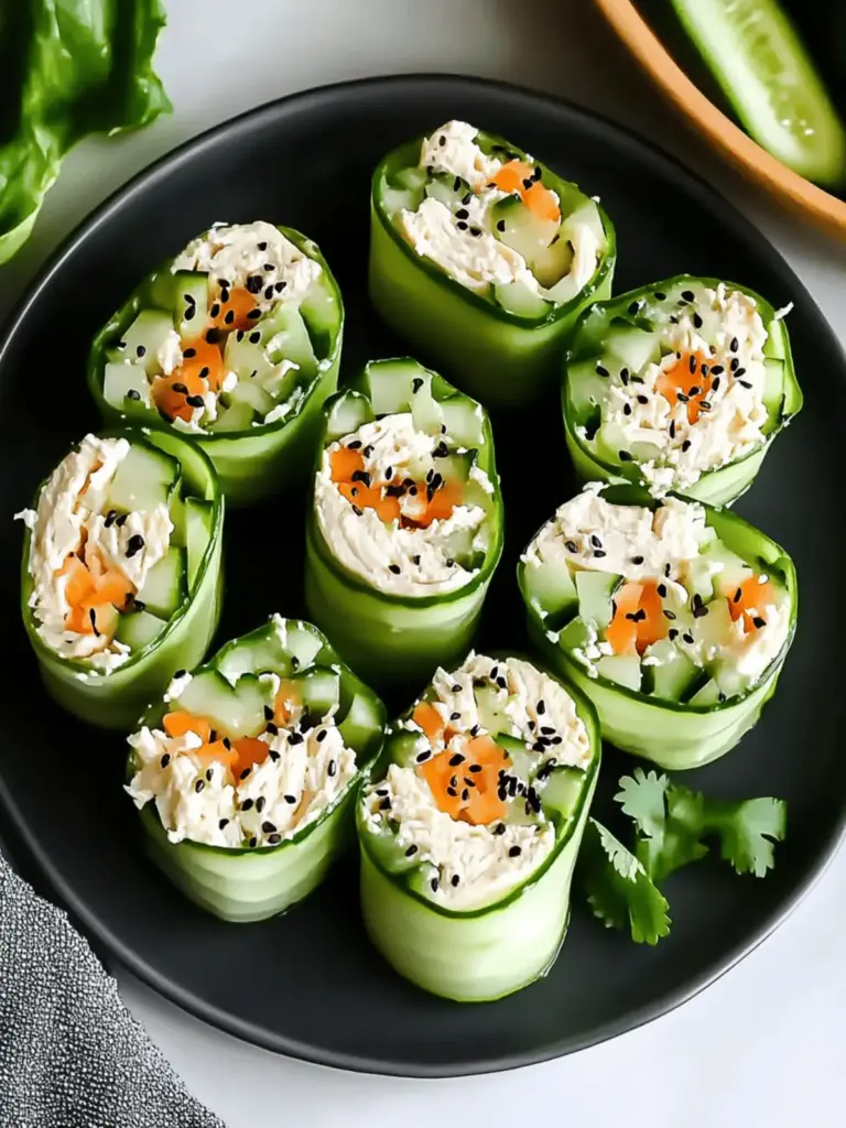 Chicken Salad Cucumber Roll Ups