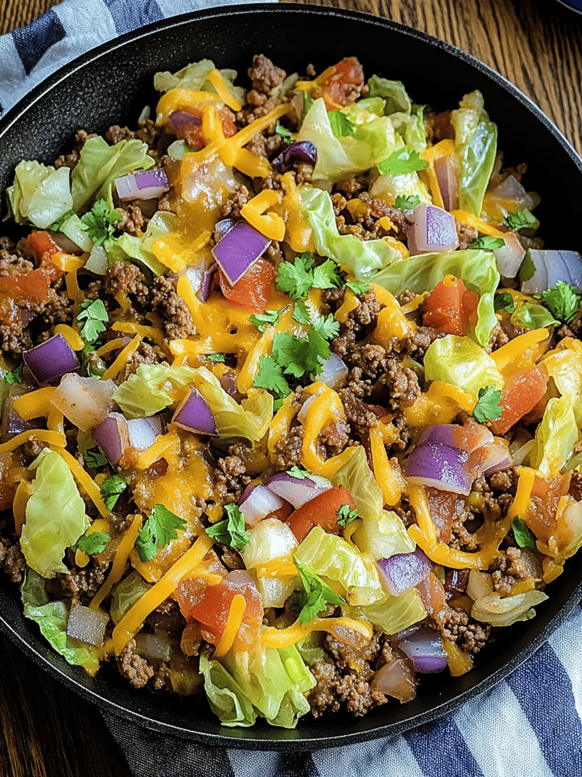 Tex Mex Ground Beef Cabbage Skillet