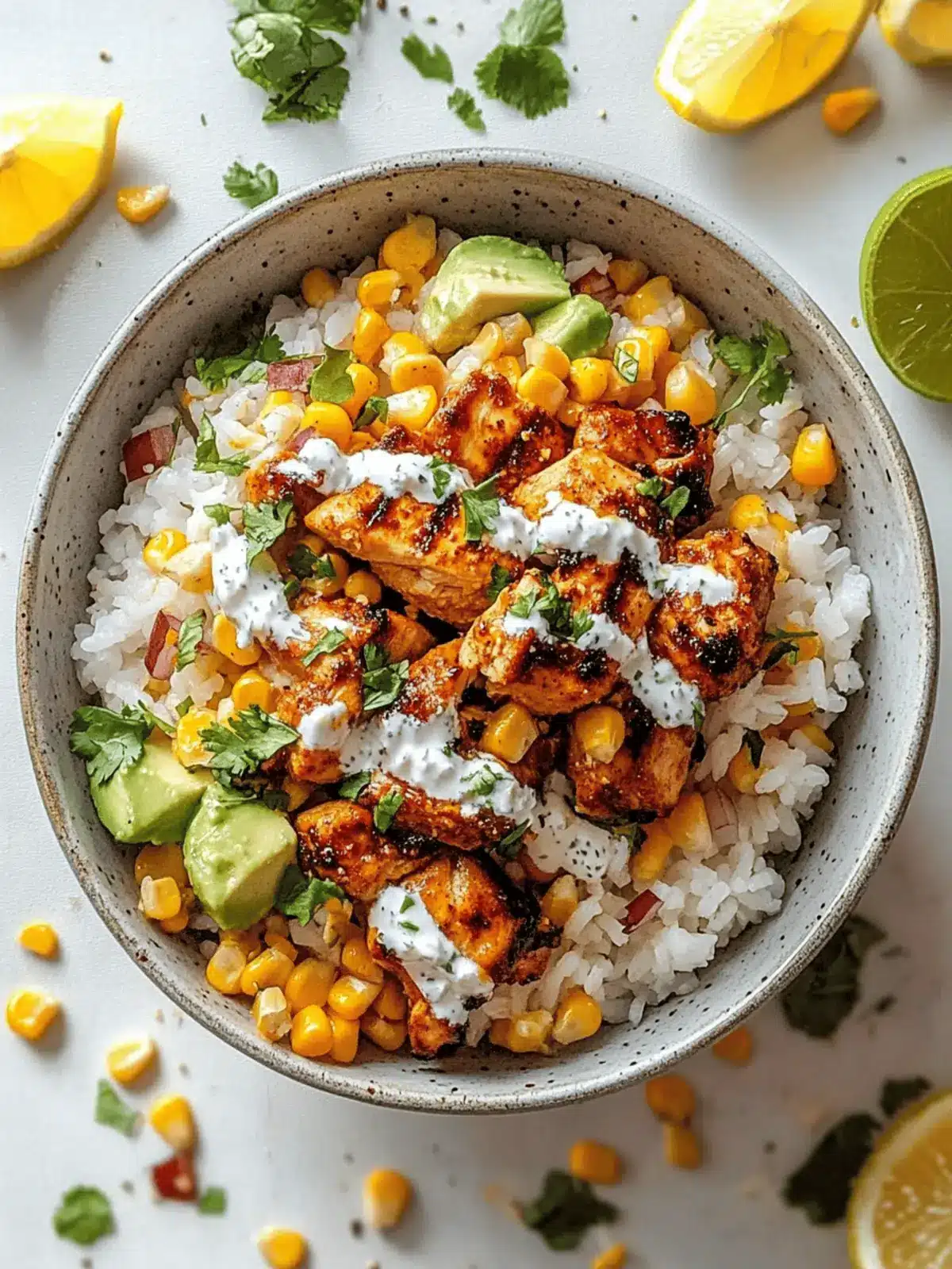 Street Corn Chicken Rice Bowl
