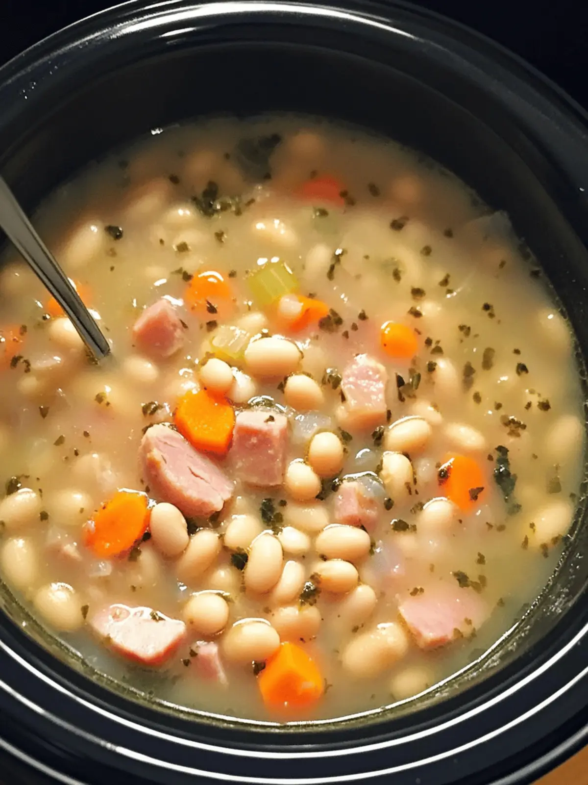 Crockpot White Bean and Ham Soup