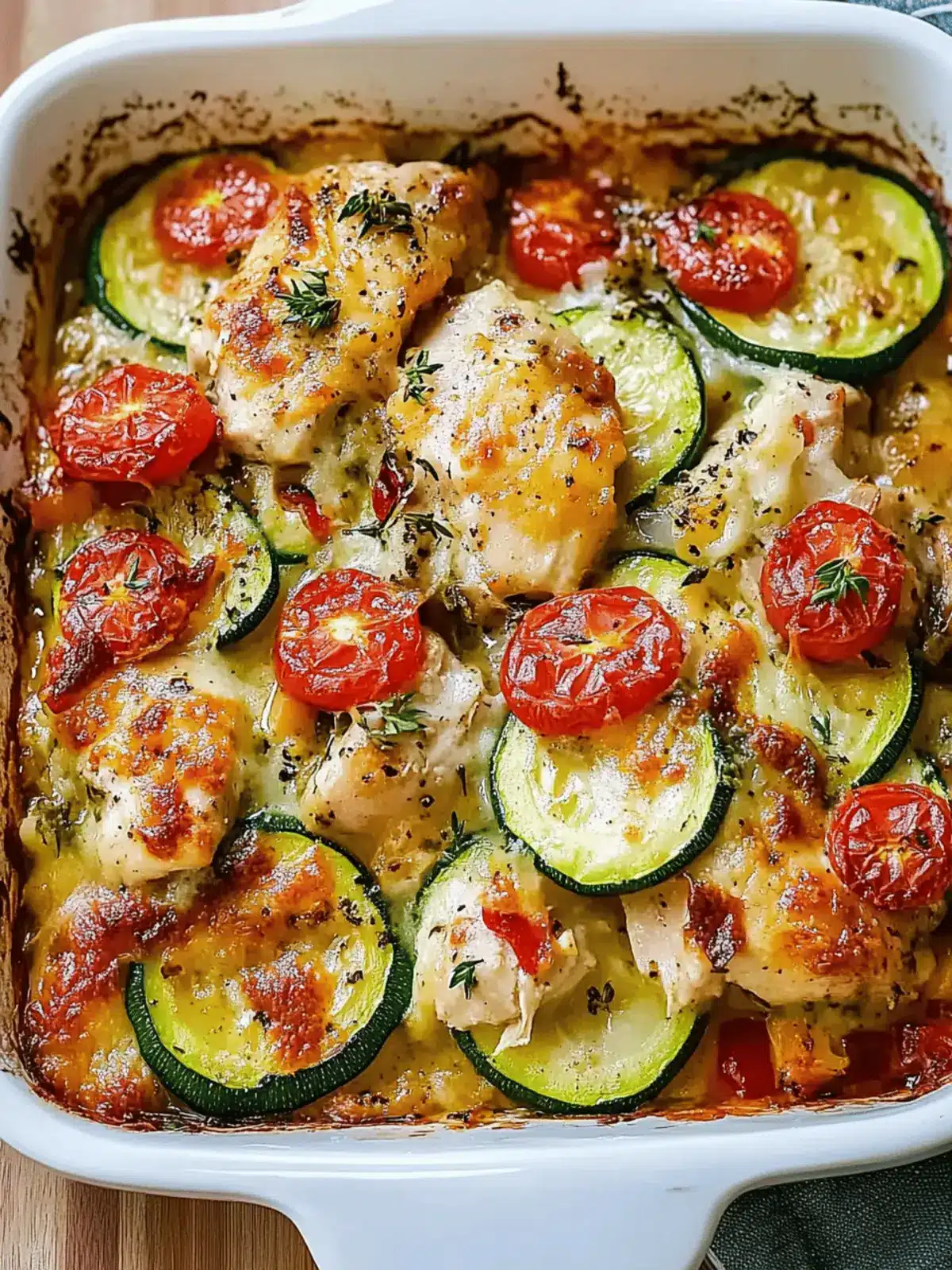 Mediterranean Chicken Zucchini Bake
