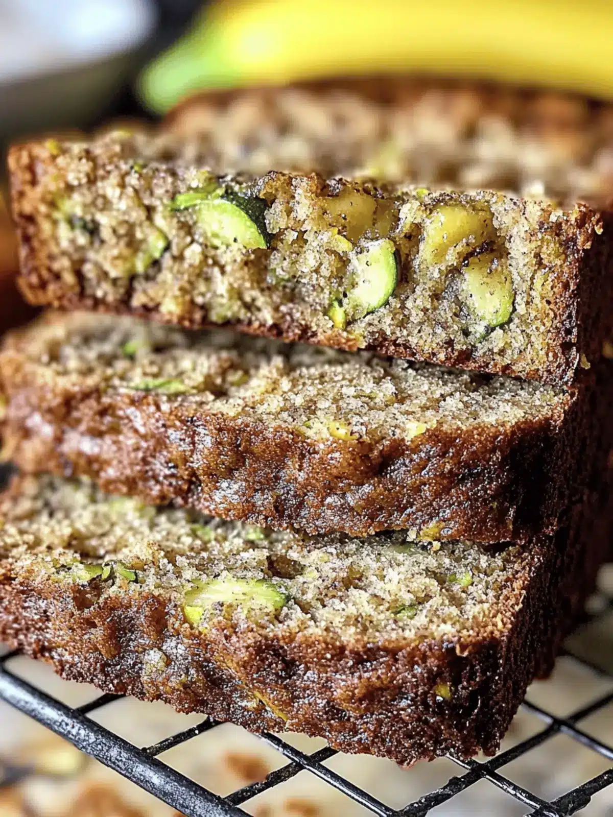 Fluffy Sourdough Discard Zucchini Banana Bread