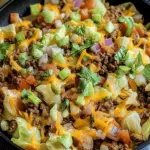 Tex Mex Ground Beef Cabbage Skillet