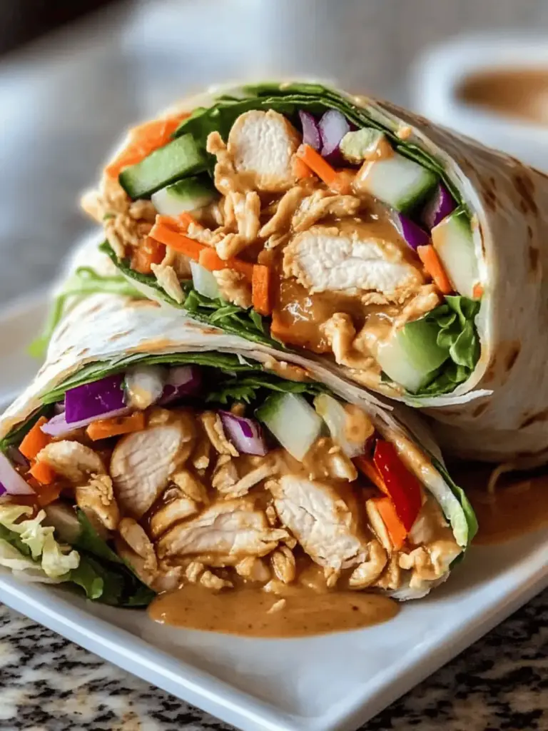 Thai Peanut Chicken Wraps