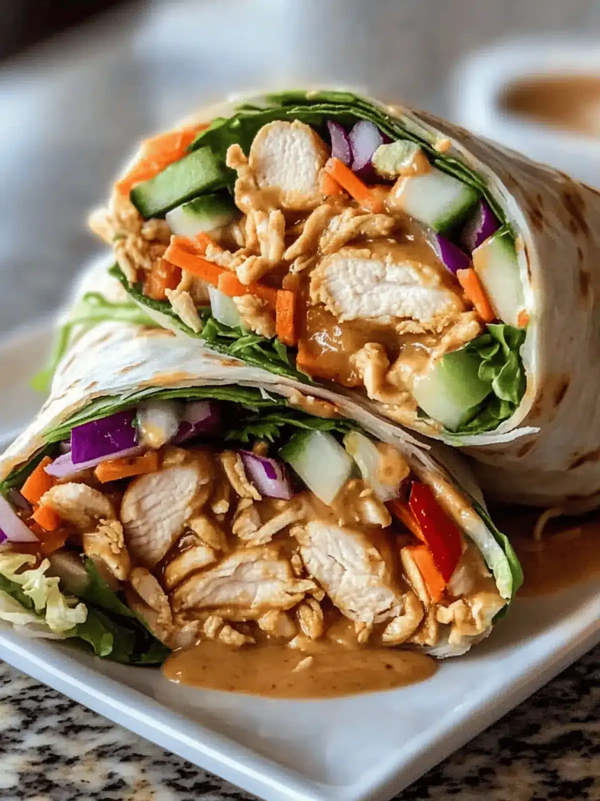 Thai Peanut Chicken Wraps