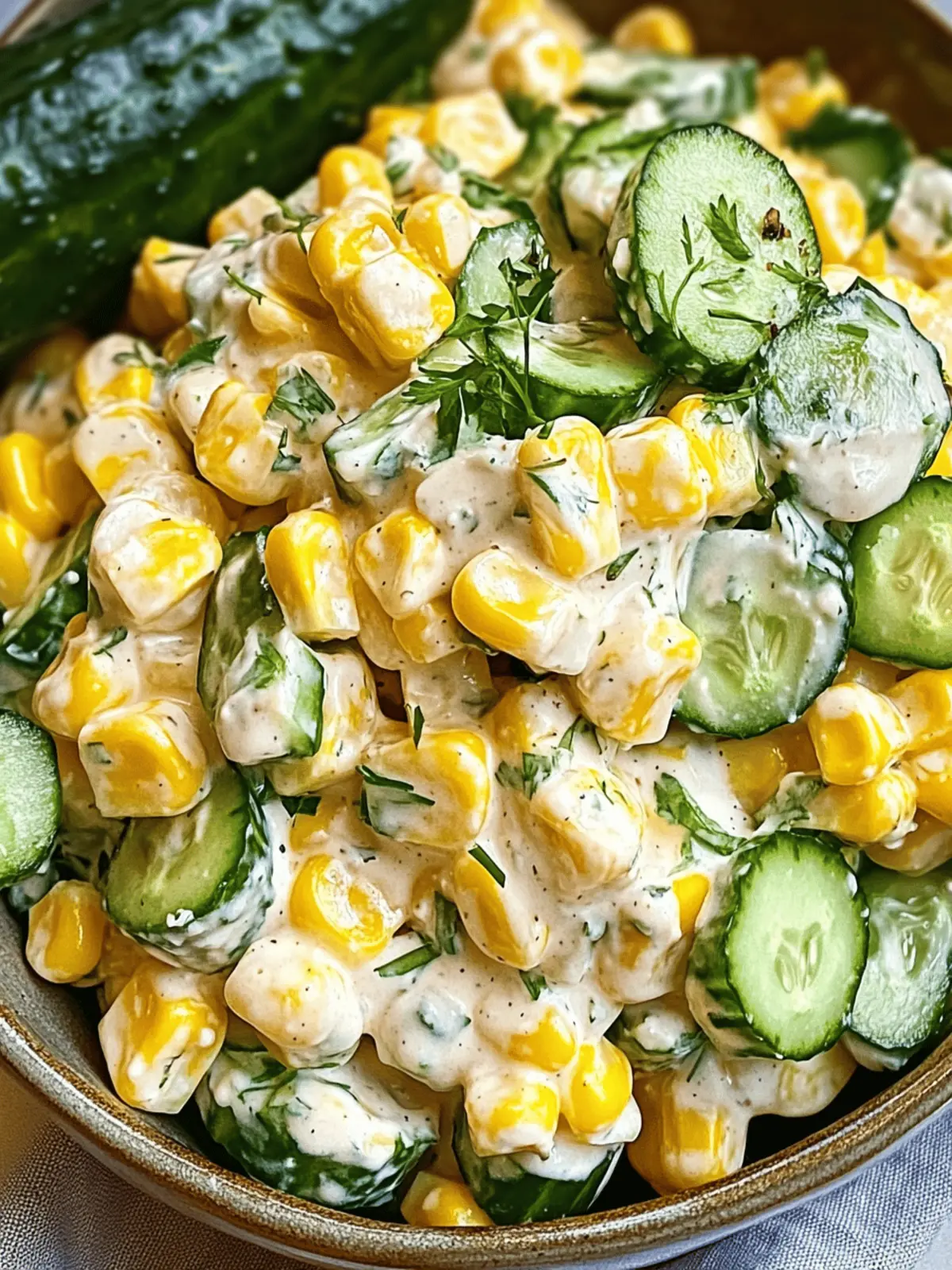 Street Corn Creamy Cucumber Salad