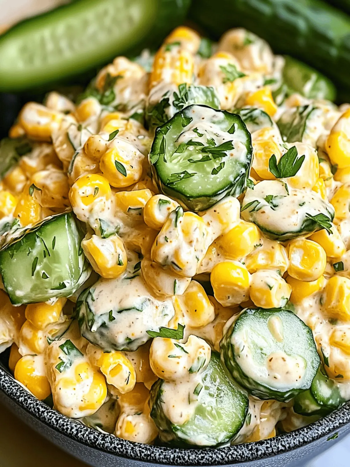Street Corn Creamy Cucumber Salad