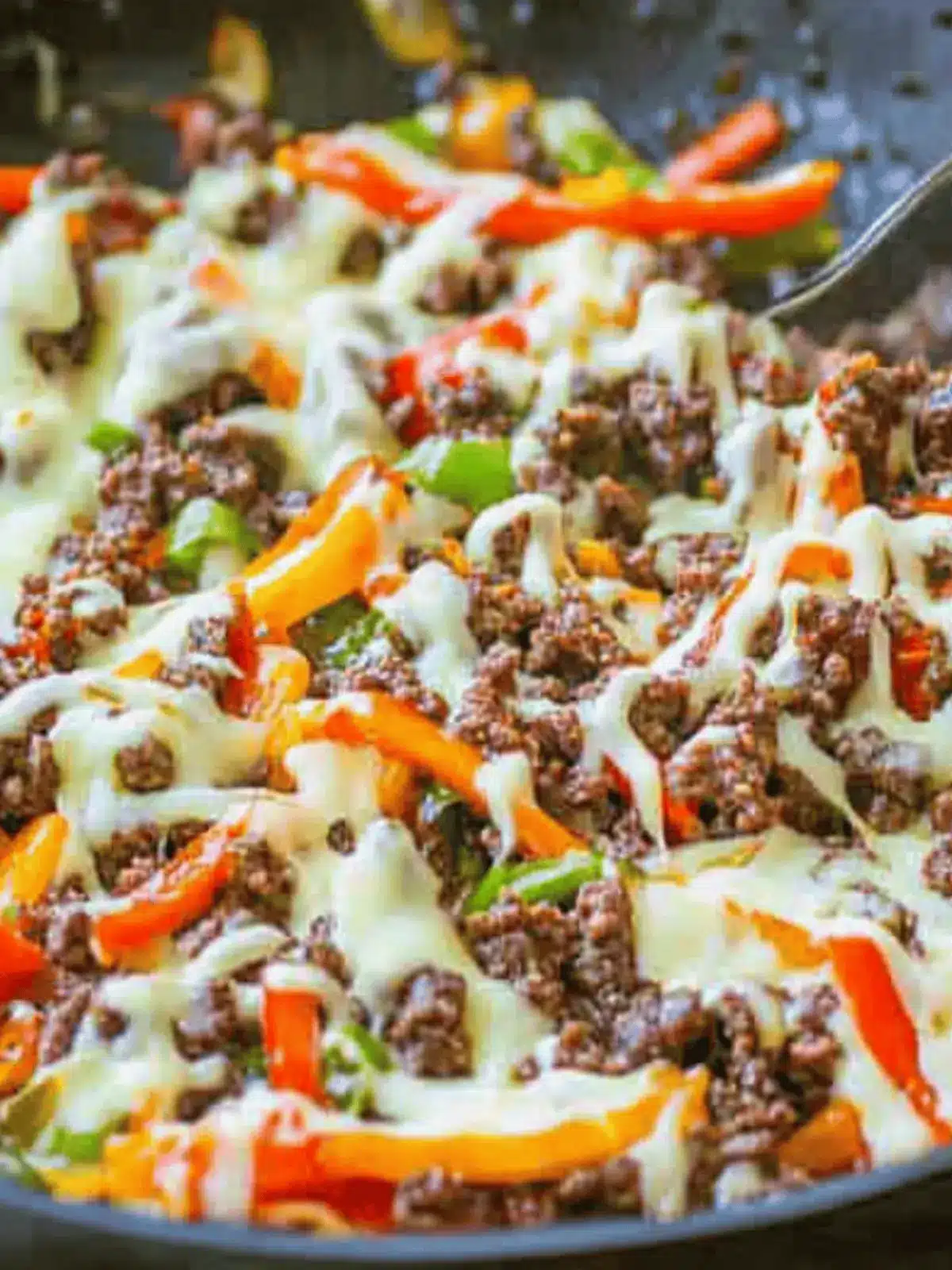 Low Carb Cheesesteak Ground Beef