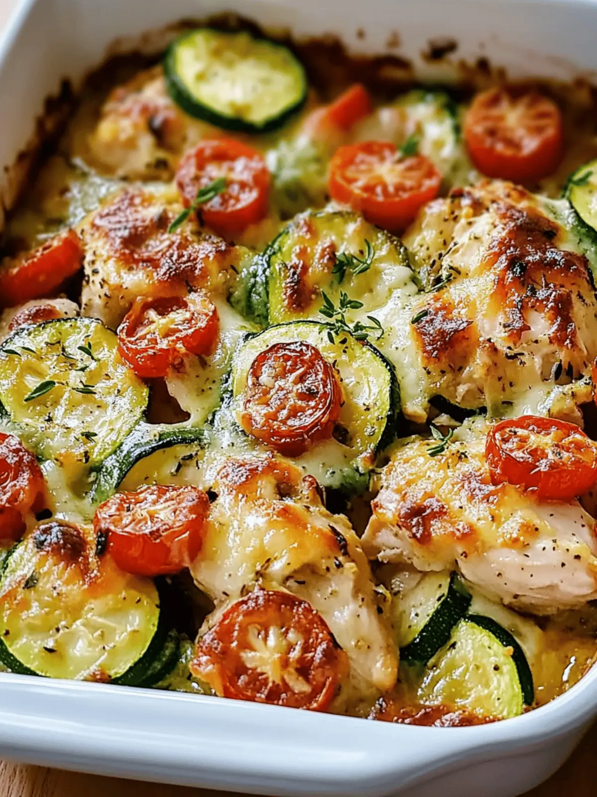 Mediterranean Chicken Zucchini Bake