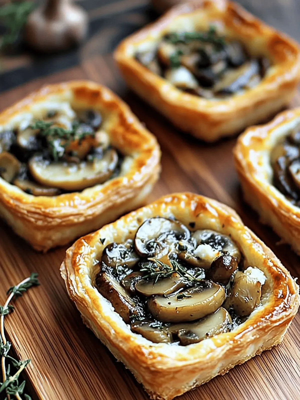 Mushroom Shallot Herbed Goat Cheese Tarts