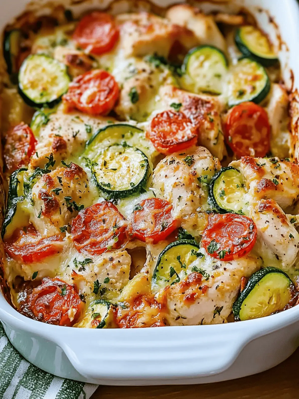 Mediterranean Chicken Zucchini Bake
