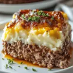 Meatloaf with Mashed Potatoes and Cheese