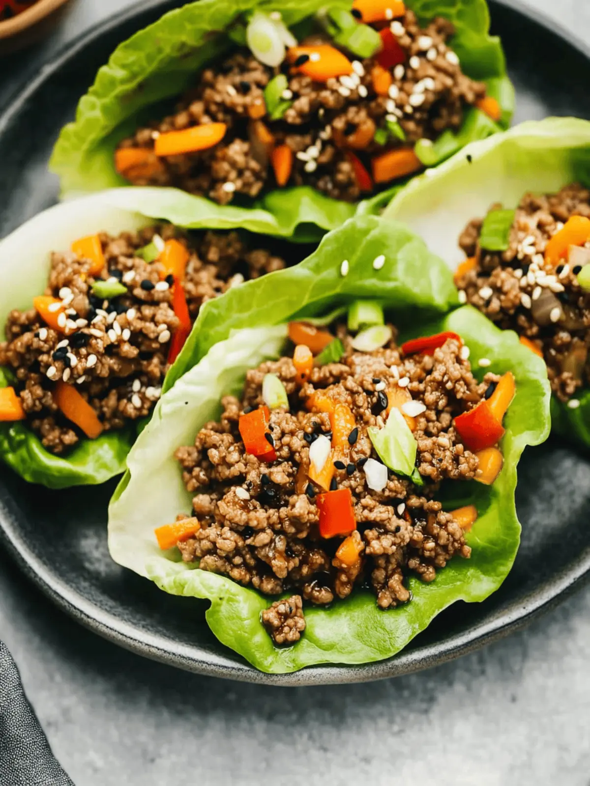 Asian-Style Ground Beef Lettuce Wraps