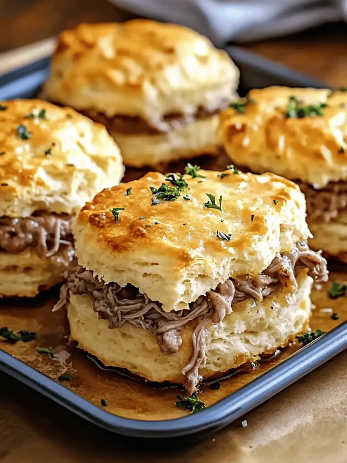 Baked French Dip Biscuits