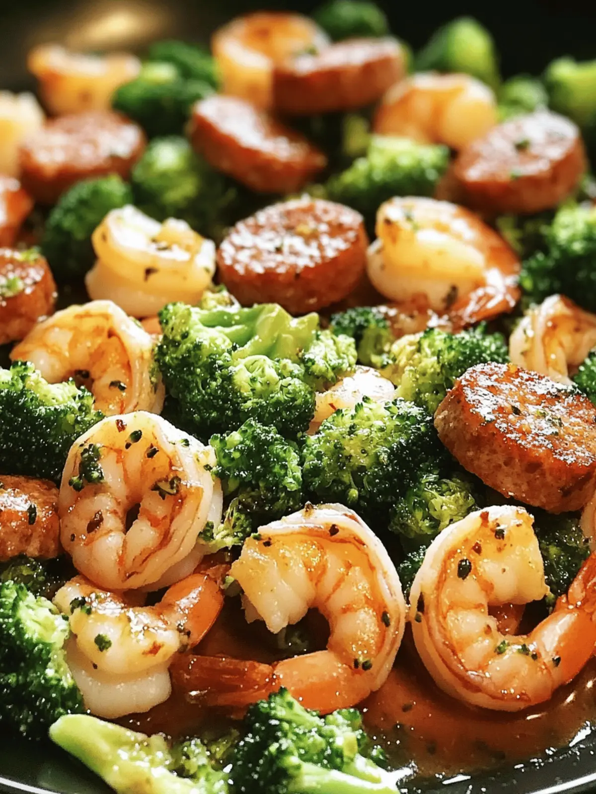 Garlic Butter Shrimp Sausage and Broccoli
