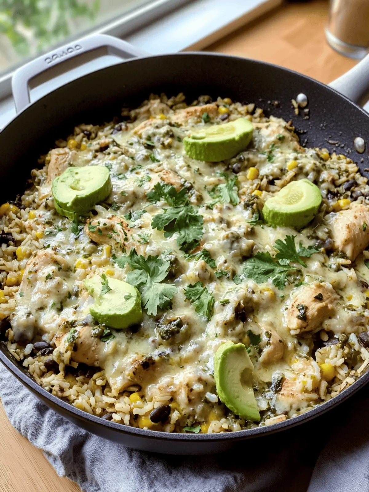 Salsa Verde Chicken & Rice Skillet