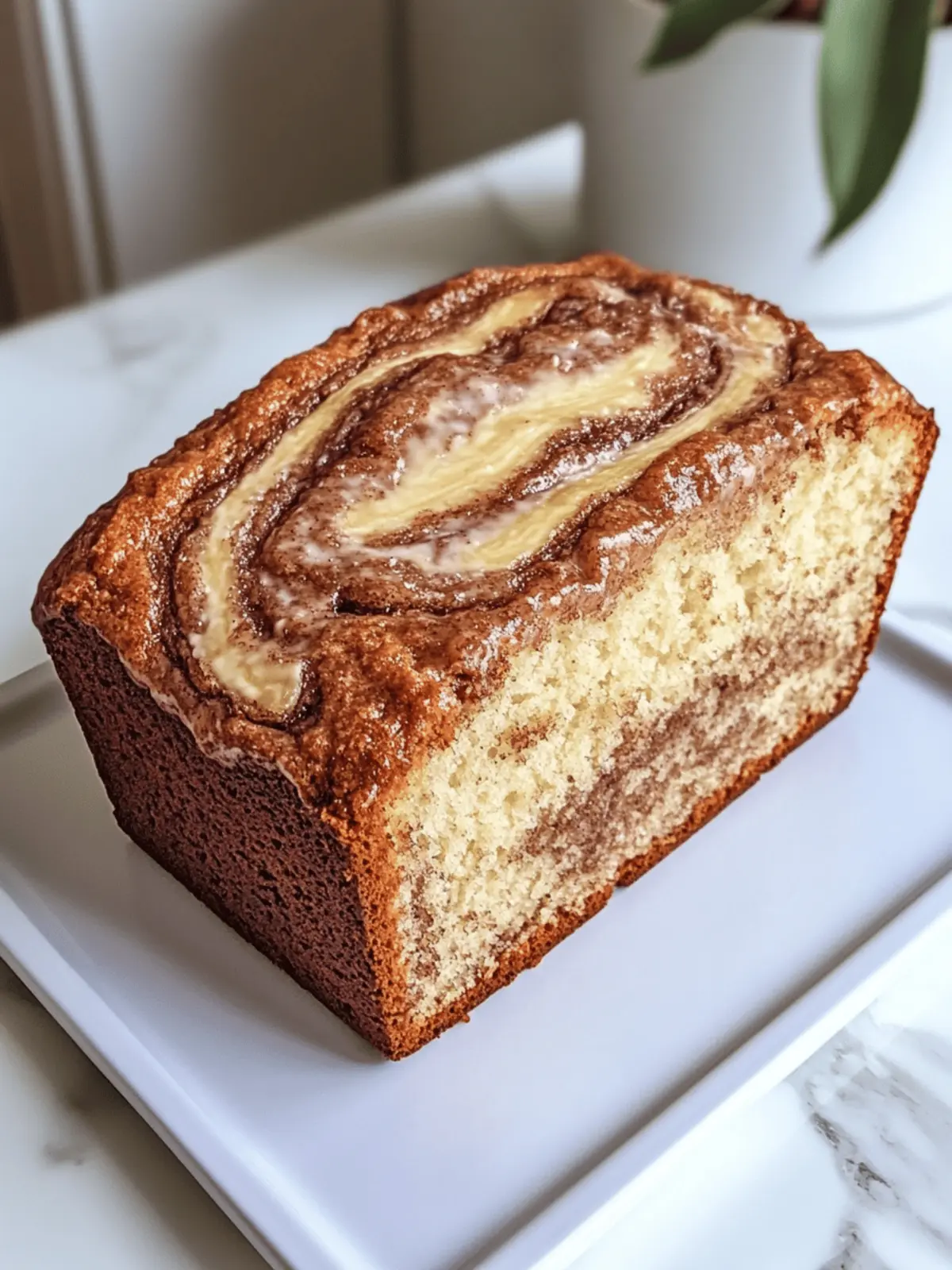 Cream Cheese Cinnamon Swirl Banana Bread