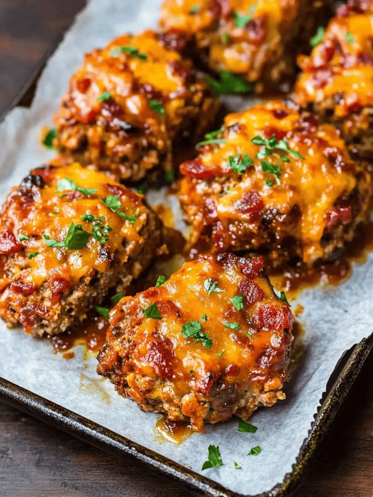 Mini BBQ Bacon Cheddar Meatloaf