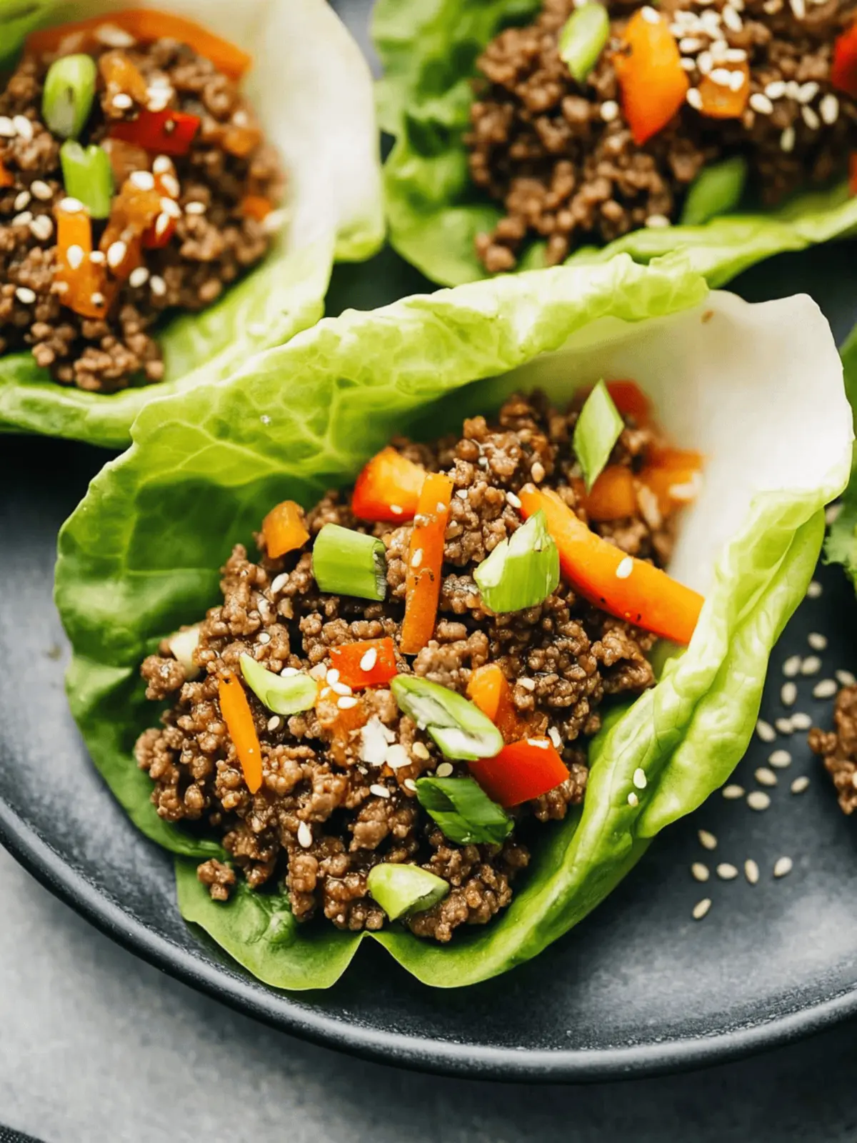 Asian-Style Ground Beef Lettuce Wraps