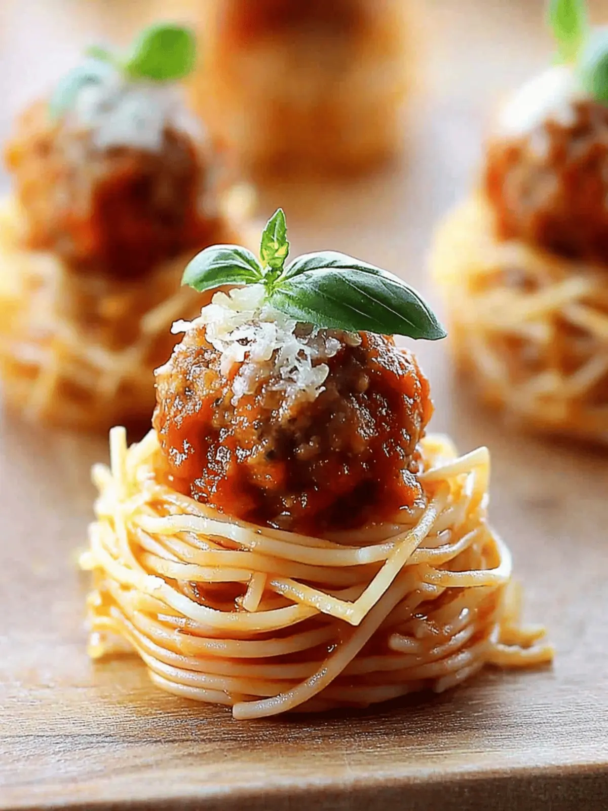 Mini Spaghetti and Meatball Bites