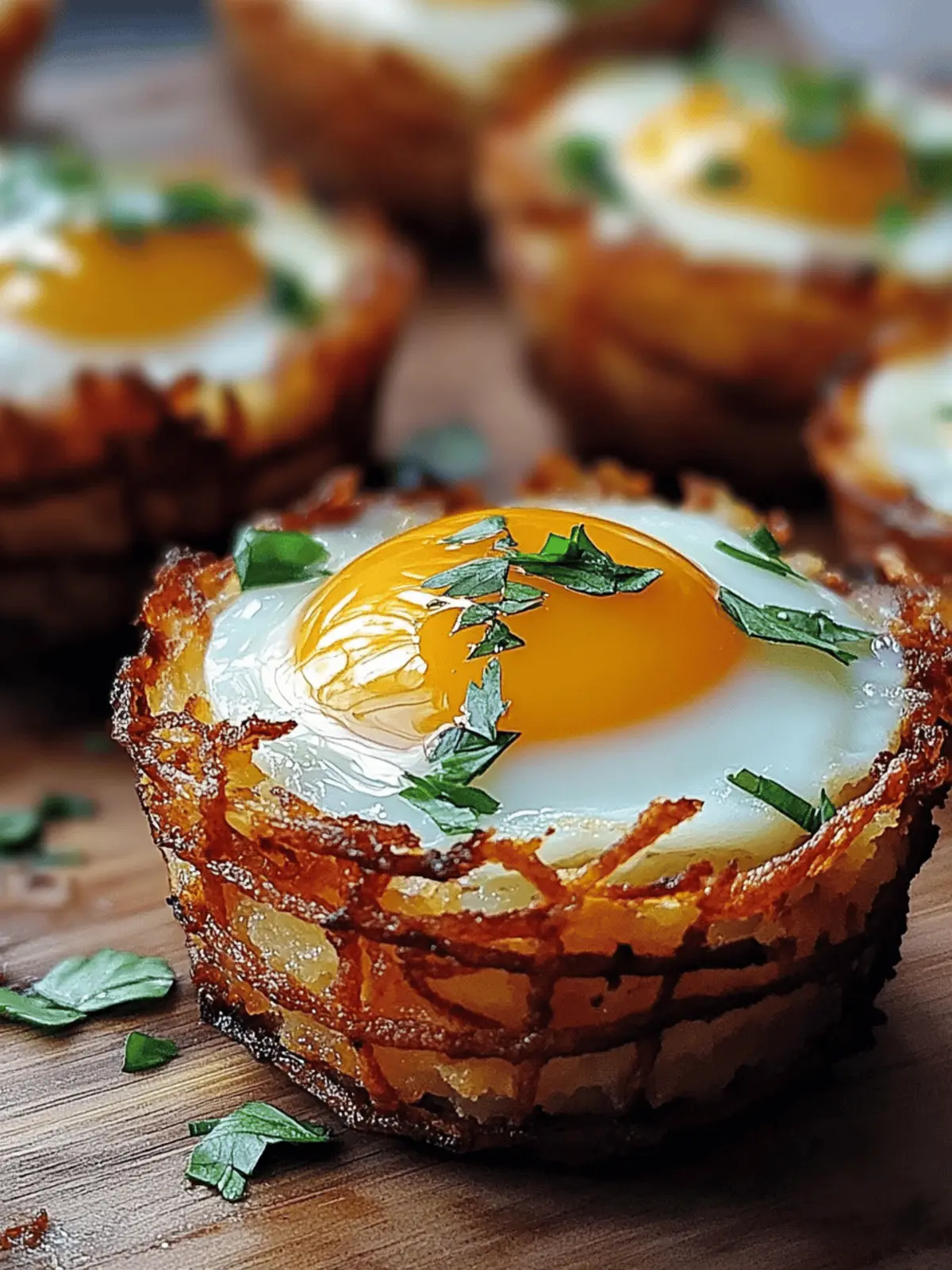 Eggs in Crispy Hash Brown Baskets