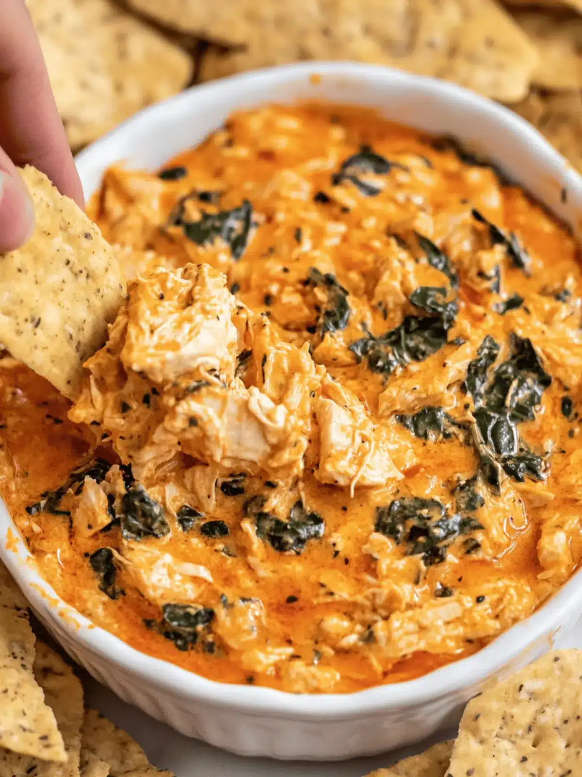 Buffalo Chicken Spinach Dip