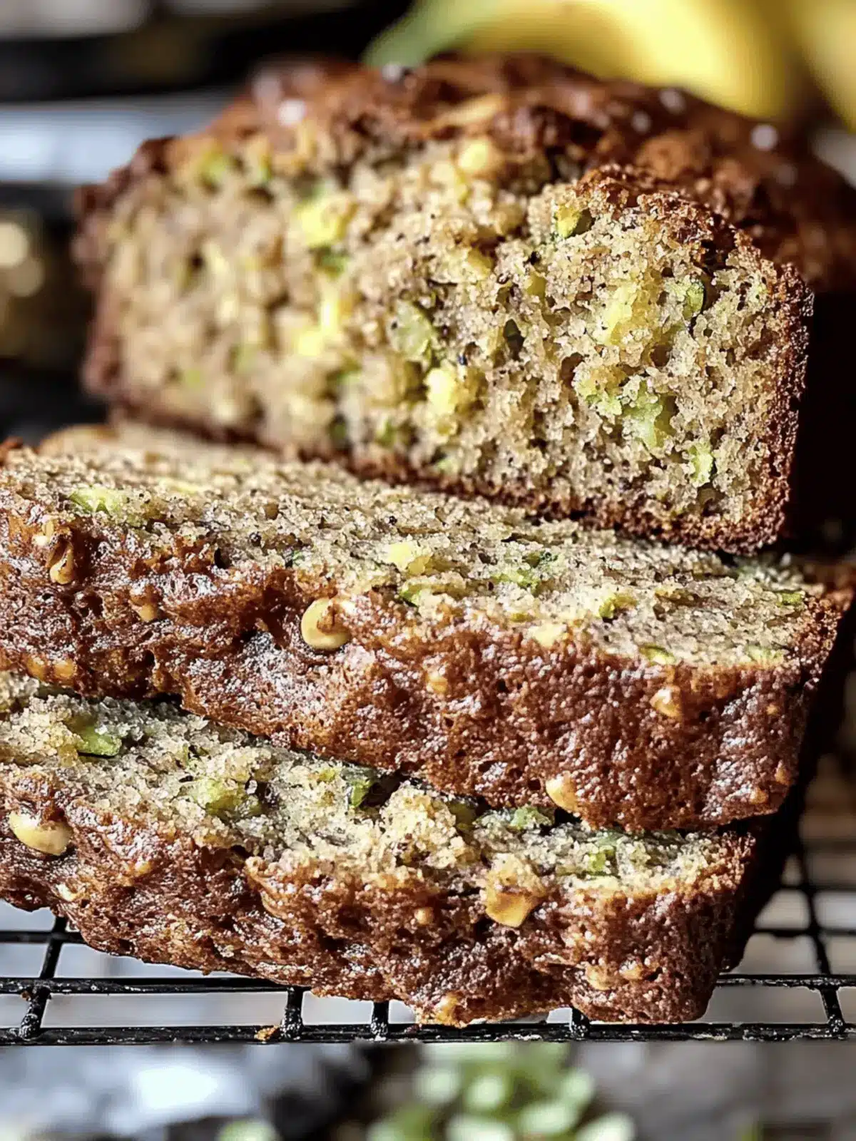 Fluffy Sourdough Discard Zucchini Banana Bread