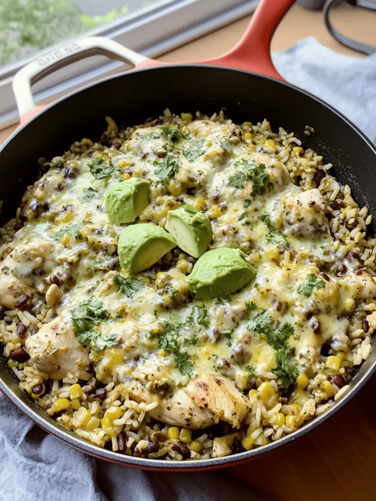 Salsa Verde Chicken & Rice Skillet
