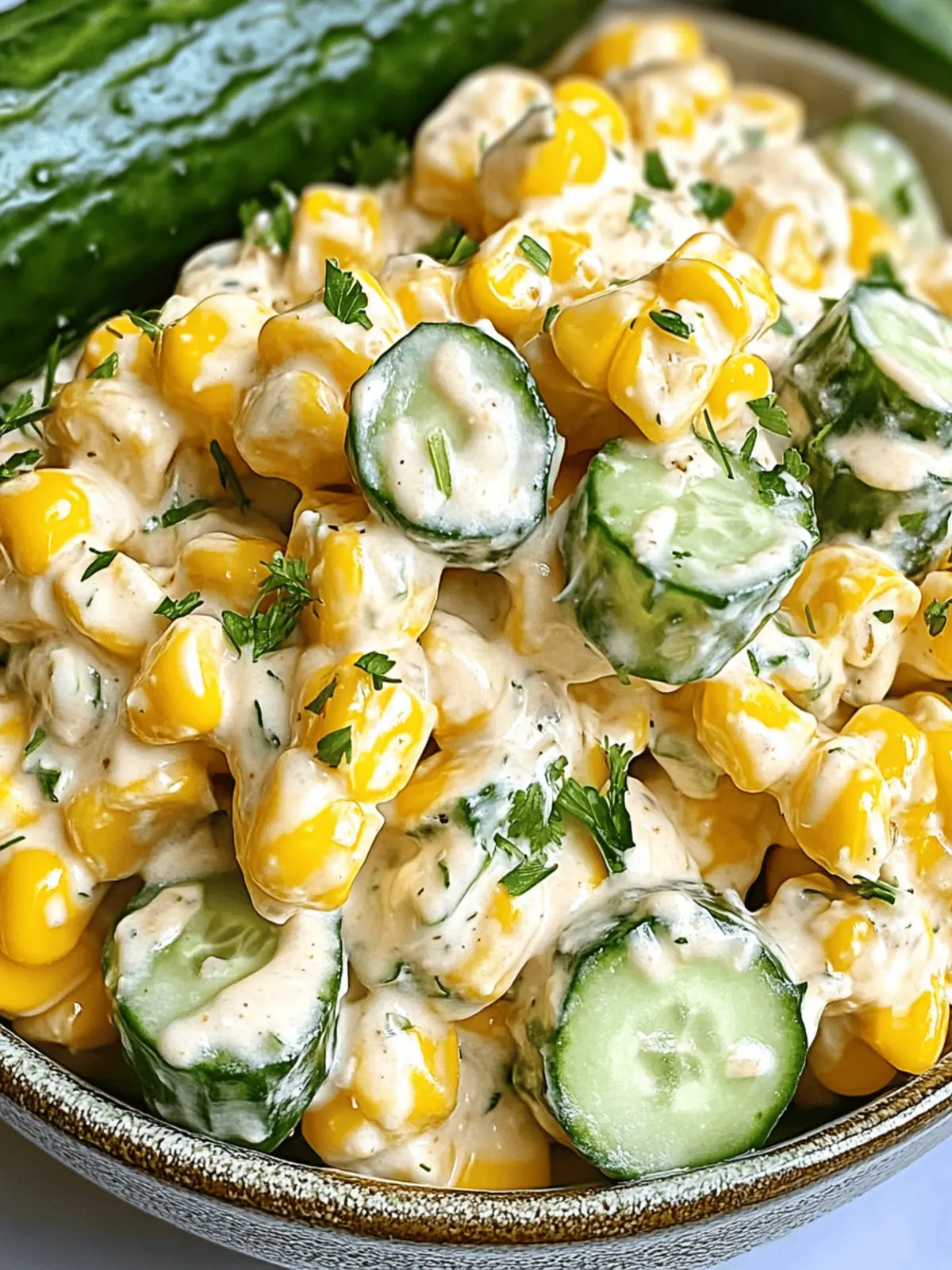 Street Corn Creamy Cucumber Salad
