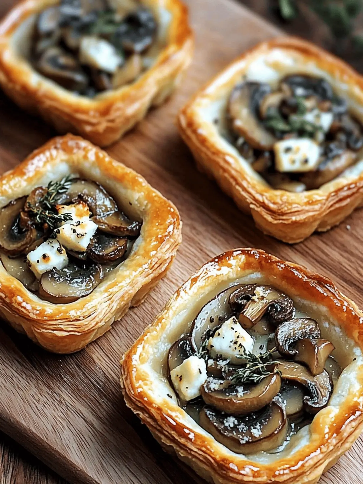 Mushroom Shallot Herbed Goat Cheese Tarts