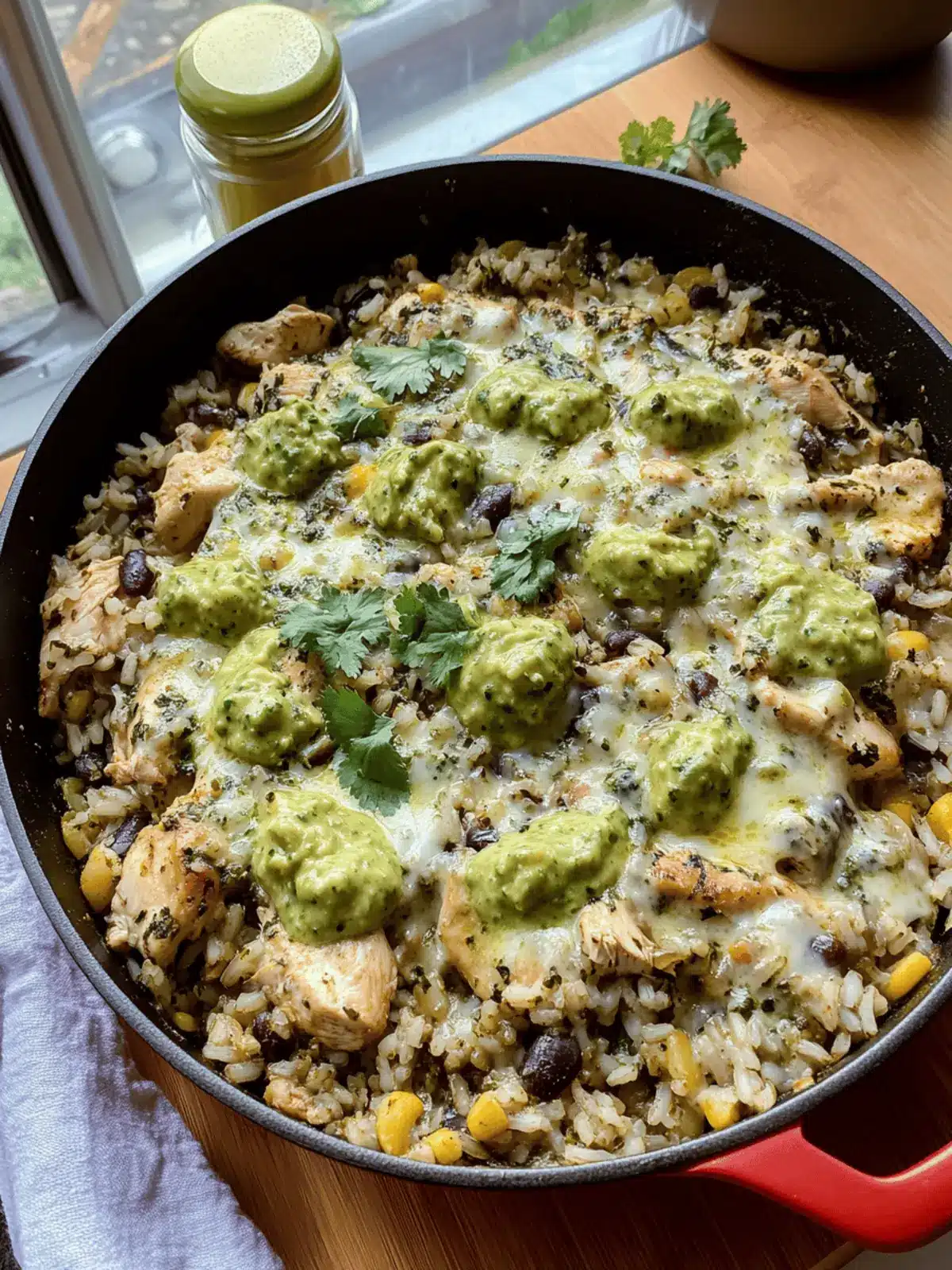 Salsa Verde Chicken & Rice Skillet