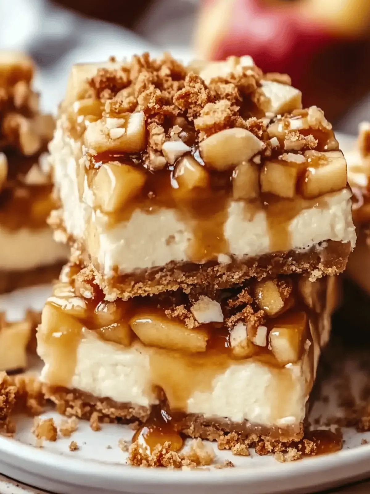 Caramel Apple Cheesecake Bars