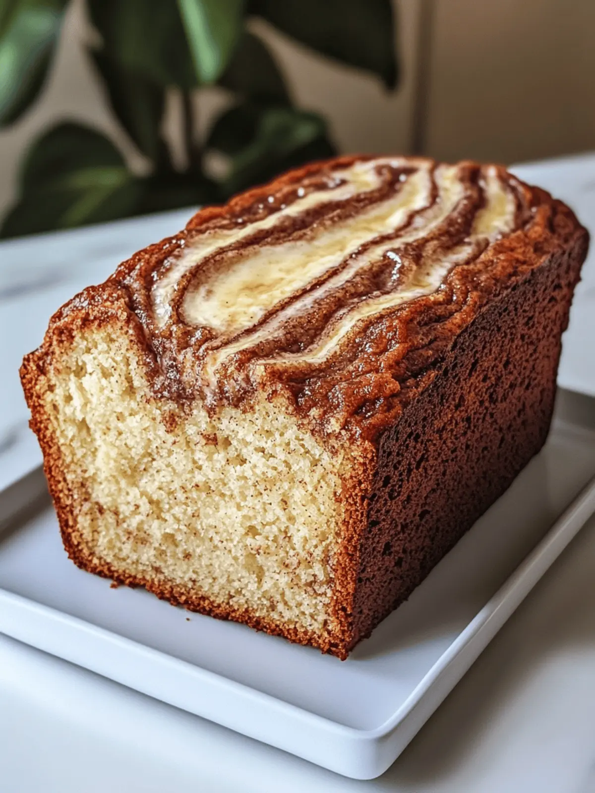 Cream Cheese Cinnamon Swirl Banana Bread