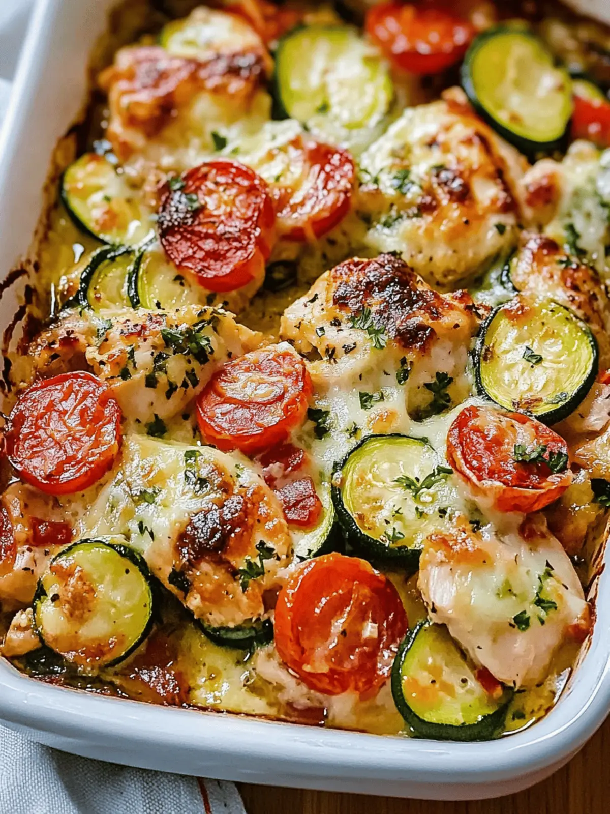 Mediterranean Chicken Zucchini Bake