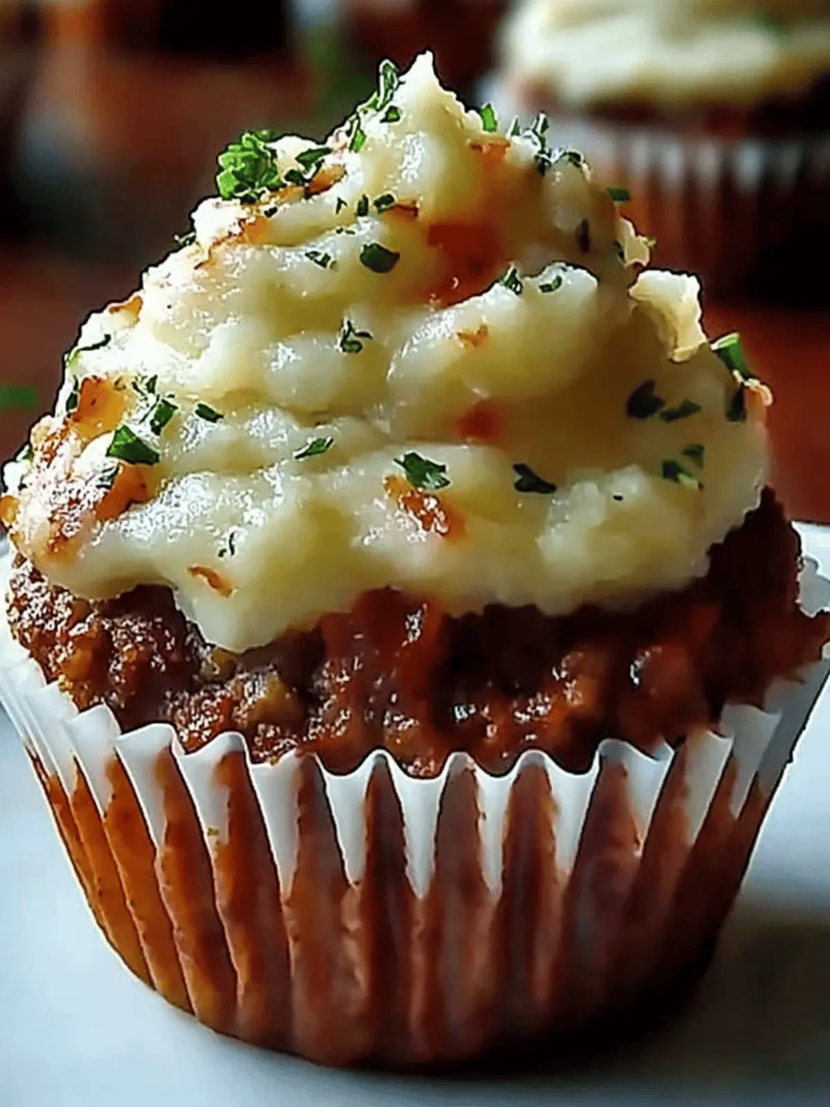 Meatloaf Cupcakes with Potato