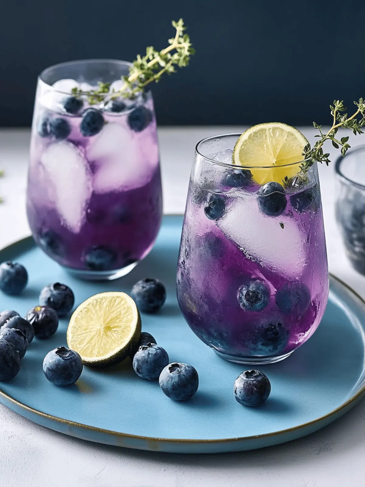 Blueberry Thyme Gin Fizz