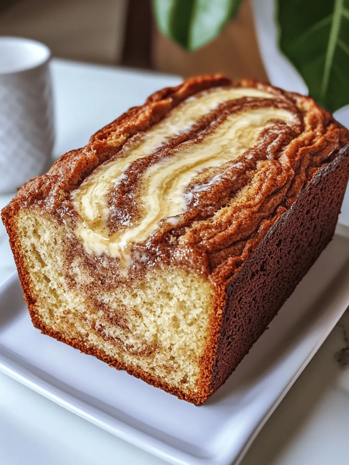 Cream Cheese Cinnamon Swirl Banana Bread
