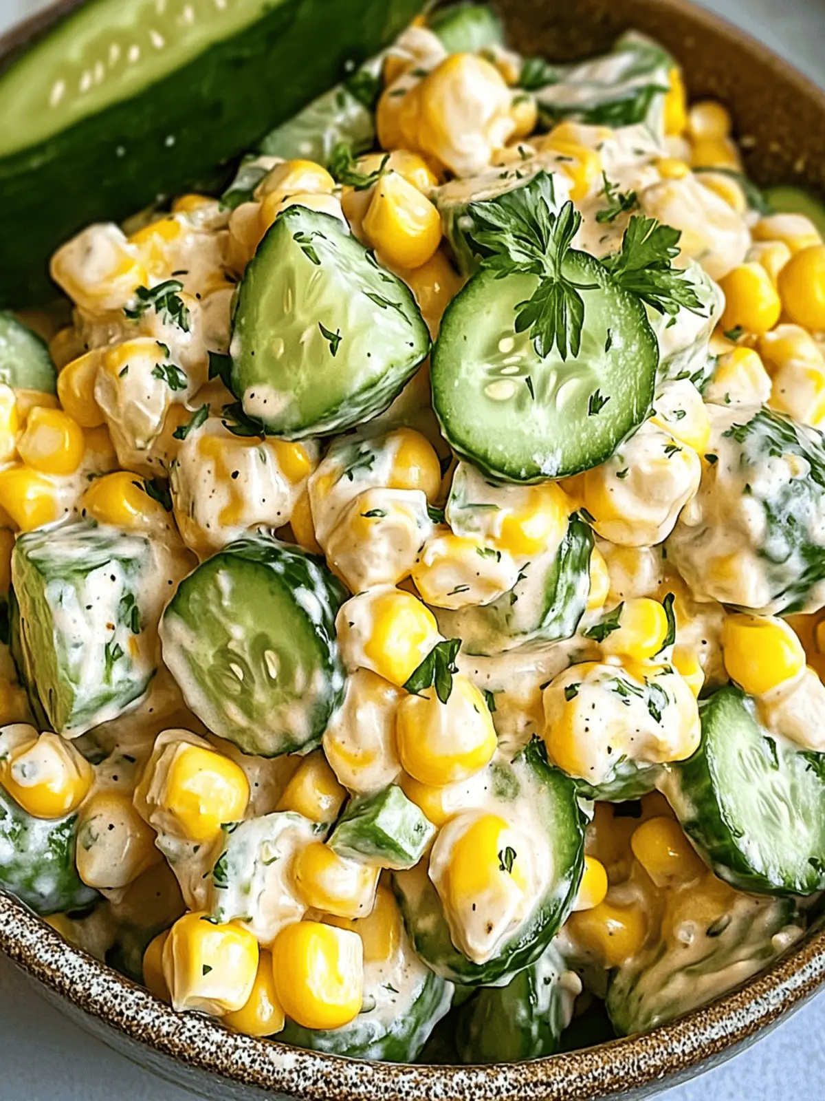 Street Corn Creamy Cucumber Salad