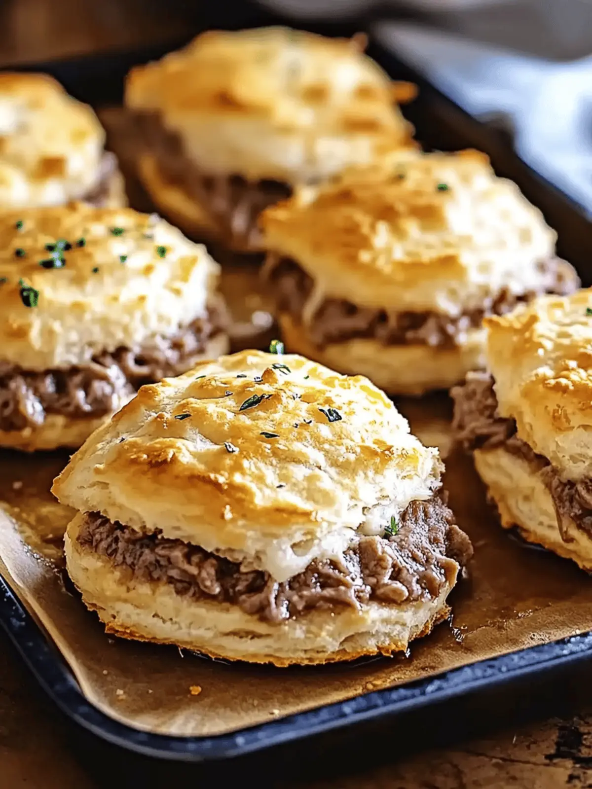 Baked French Dip Biscuits