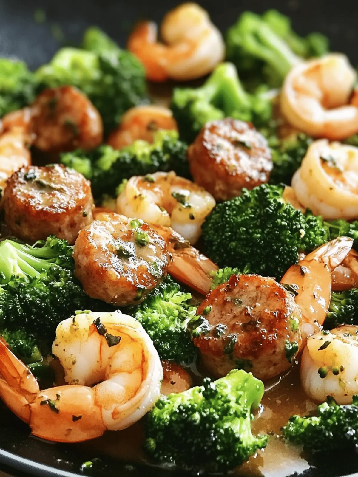 Garlic Butter Shrimp Sausage and Broccoli